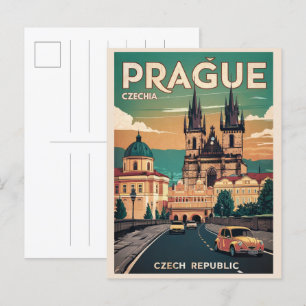 Burgvintage Reiseprague Tschechische Republik Gesc Postkarte