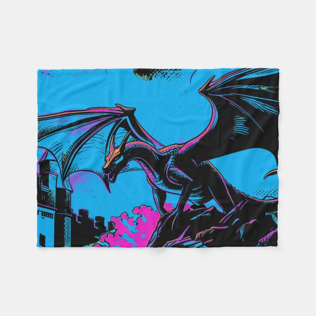 Burgwächter - Drache Fleecedecke (Vorderseite (Horizontal))