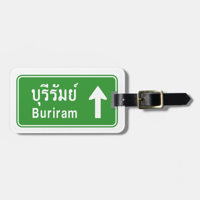 Buriram Ahead ⚠ Thai Highway Traffic ⚠ Gepäckanhänger (Vorderseite horizontal)