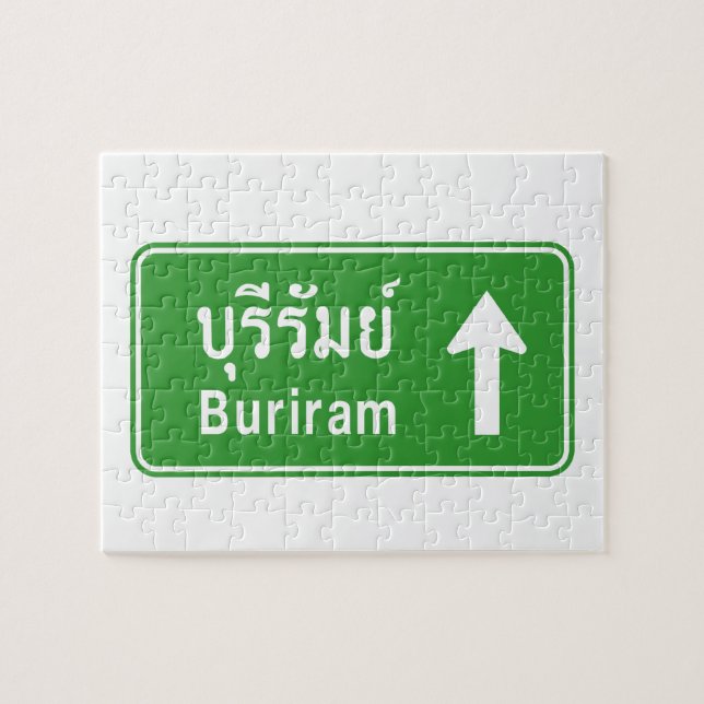 Buriram Ahead ⚠ Verkehrszeichen der thailändischen Puzzle (Horizontal)
