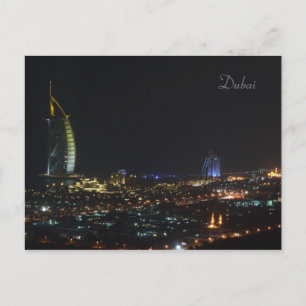 Burj Al Arab in night, Dubai - Postcard Postkarte
