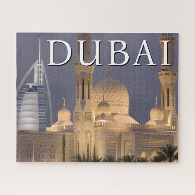Burj al Arab | Moschee im Abend Dubai Puzzle (Horizontal)