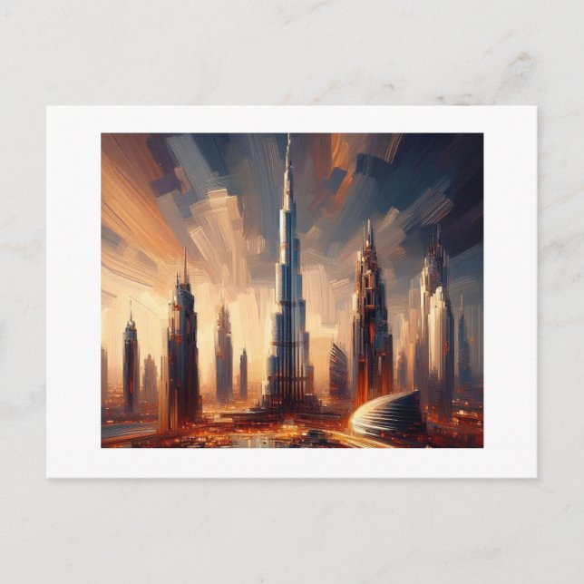 Burj Khaifa Tower Umgebung Dubai Postkarte (Vorderseite)