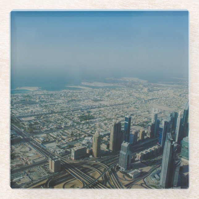 Burj Khalifa Ansicht, Dubai Glasuntersetzer (Vorderseite)