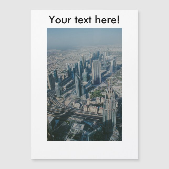Burj Khalifa Ansicht, Dubai Magnetkarte (Vorderseite)