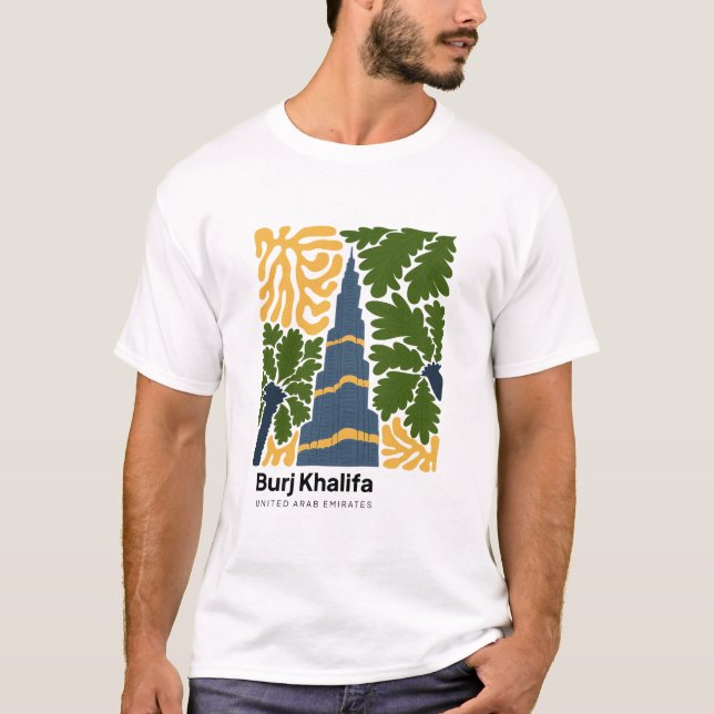 Burj Khalifa Dubai abstrakte Reisen T-Shirt (Vorderseite)