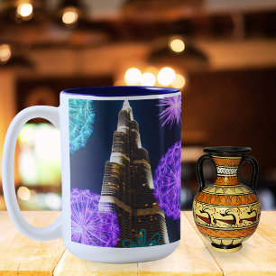 Burj Khalifa Dubai skyline Architecture VAE Zweifarbige Tasse
