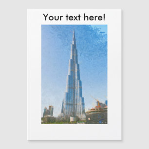Burj Khalifa, Gemälde in Dubai Magnetkarte
