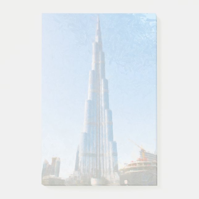Burj Khalifa, Gemälde in Dubai Post-it Klebezettel (Vorderseite)