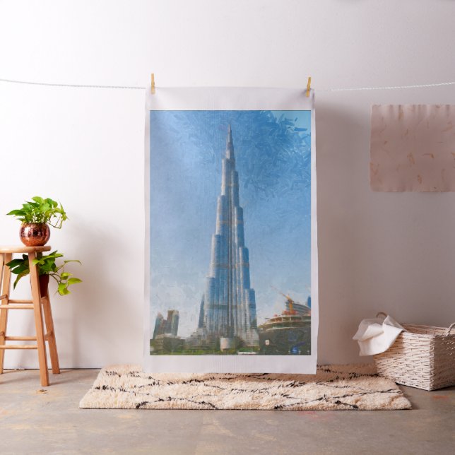 Burj Khalifa, Gemälde in Dubai Stoff (Beispiel)