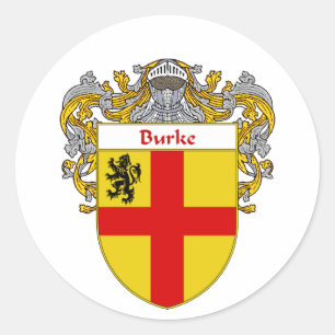 Burke Coat of Arms (Mantled) Runder Aufkleber