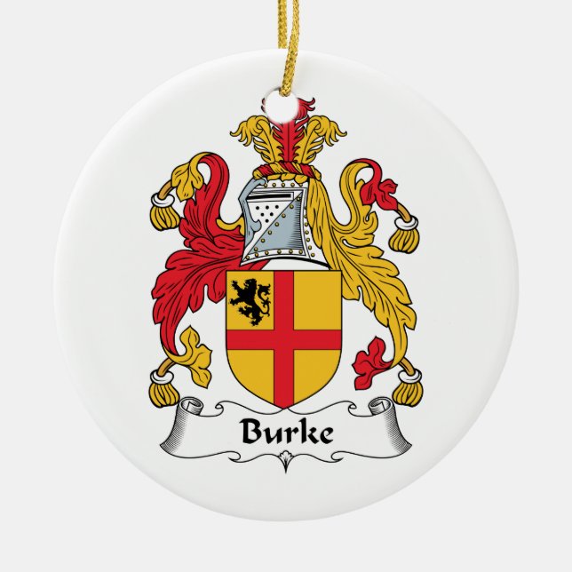 Burke-Familienwappen Keramikornament (Vorne)