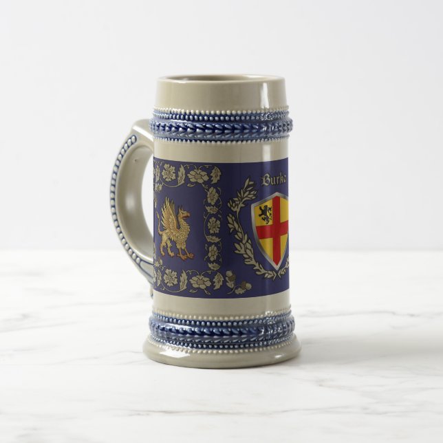 Burke Irish Shield Griffin Stein Bierglas (Vorderseite Links)