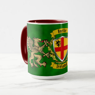 Burke Irish Shield & Griffins Personalisiert Tasse