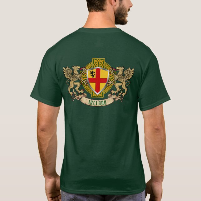 Burke Irish Shield & Griffins Personalisierter T - T-Shirt (Rückseite)