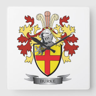 Burke-Wappen Quadratische Wanduhr