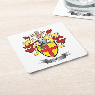 Burke-Wappen Rechteckiger Pappuntersetzer