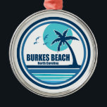 Burkes Beach South Carolina Palm Tree Birds Ornament Aus Metall<br><div class="desc">Das Burkes Beach liegt nahe dem Chaplin Community Park auf der Hilton Head Island und ist einer der besten Familienstrände im Staat.</div>
