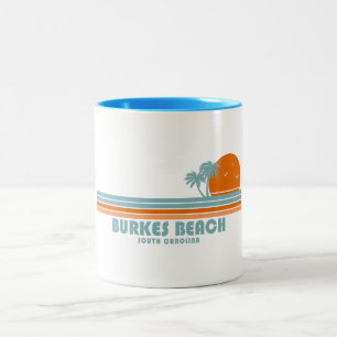 Burkes Beach South Carolina Sun Palm Trees Zweifarbige Tasse