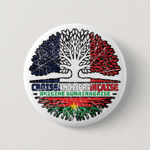 Burkina Faso Burkinabe Frankreich Tree Roots Button