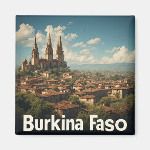 Burkina Faso Dorf und landschaftlicher Himmelshori Magnet