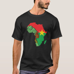 Burkina Faso Flag Afrika Karte ethnisches Erbe Sch T-Shirt