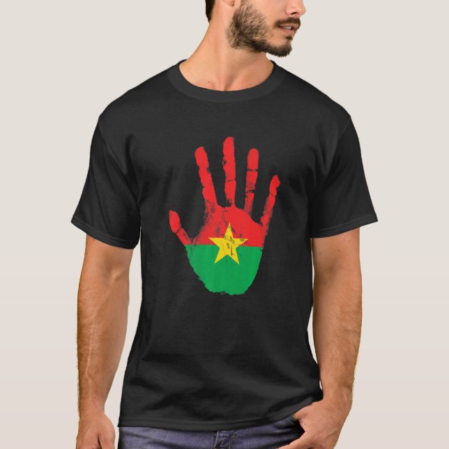 Burkina Faso Flag Hand Proudly Burkiner T-Shirt (Vorderseite)