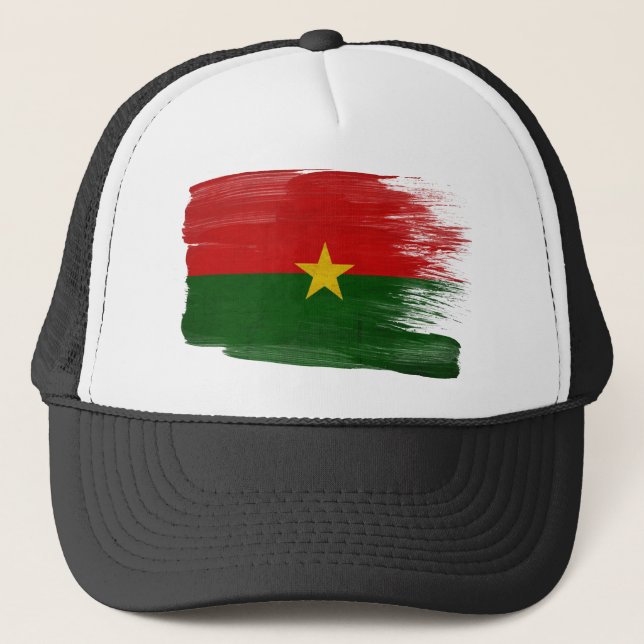 Burkina Faso Flaggen-Fernlastfahrer-Hut Truckerkappe (Vorderseite)