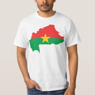 Burkina Faso Flaggen-Karte BF T-Shirt