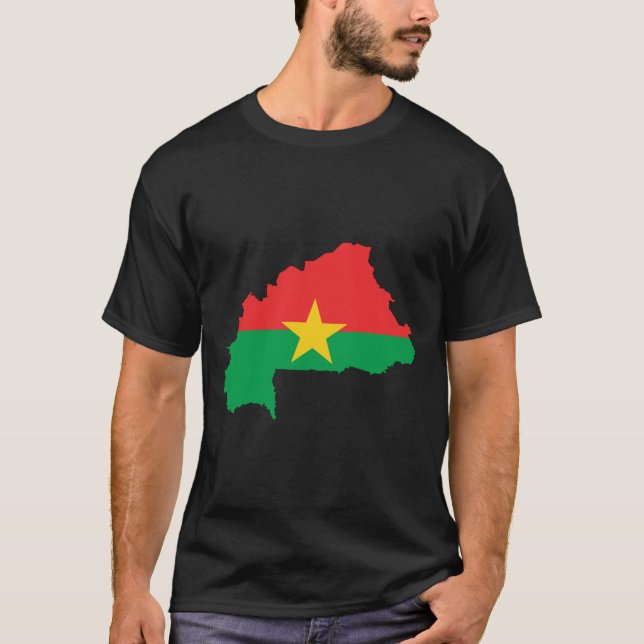 Burkina Faso Flaggen-Karte T-Shirt (Vorderseite)