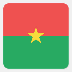 Burkina Faso Flaggenaufkleber Quadratischer Aufkleber