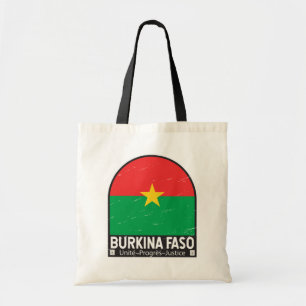 Burkina Faso FlaggenEmblem gestört Vintag Tragetasche
