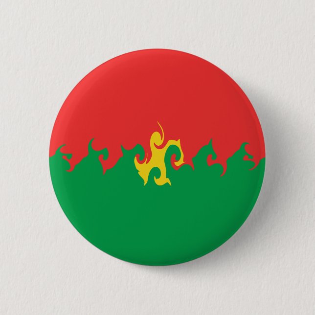 Burkina Faso Gnarly Flagge Button (Vorderseite)