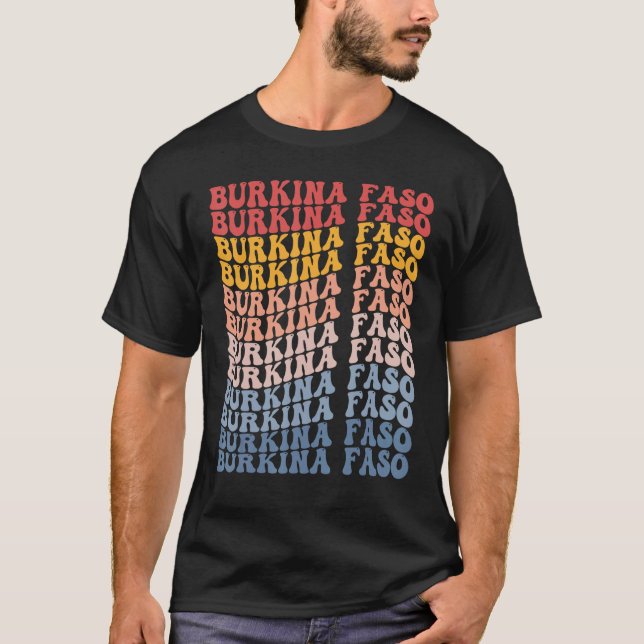Burkina Faso Groovy Retro Burkinabé T-Shirt (Vorderseite)