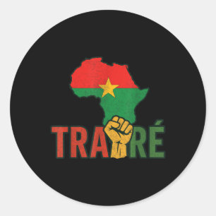 Burkina Faso-ibrahim Traoré _ Thomas Sankara Runder Aufkleber