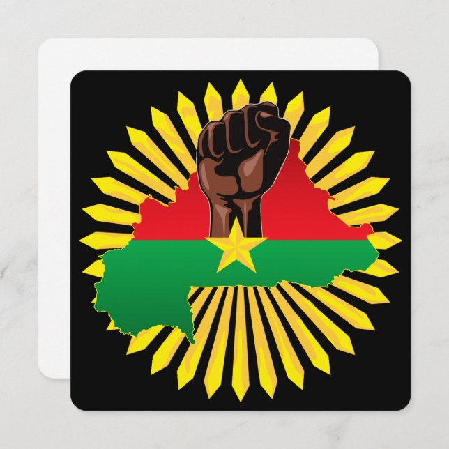 Burkina Faso Karte, Flagge und Revolution Fest (Vorne/Hinten)