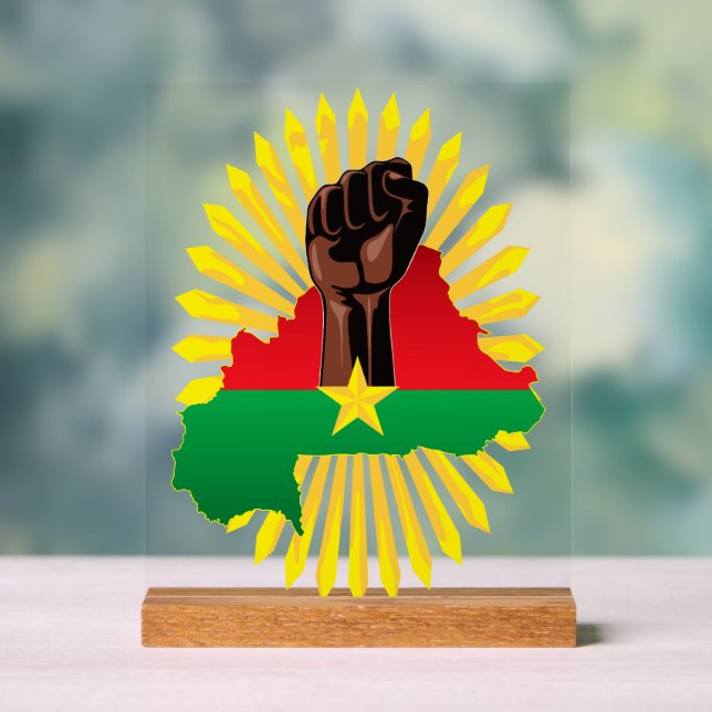 Burkina Faso Karte, Flagge und Revolution Fest Acrylschild (Neutral)
