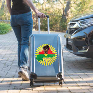 Burkina Faso Karte, Flagge und Revolution Fest Aufkleber