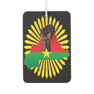 Burkina Faso Karte, Flagge und Revolution Fest Autolufterfrischer