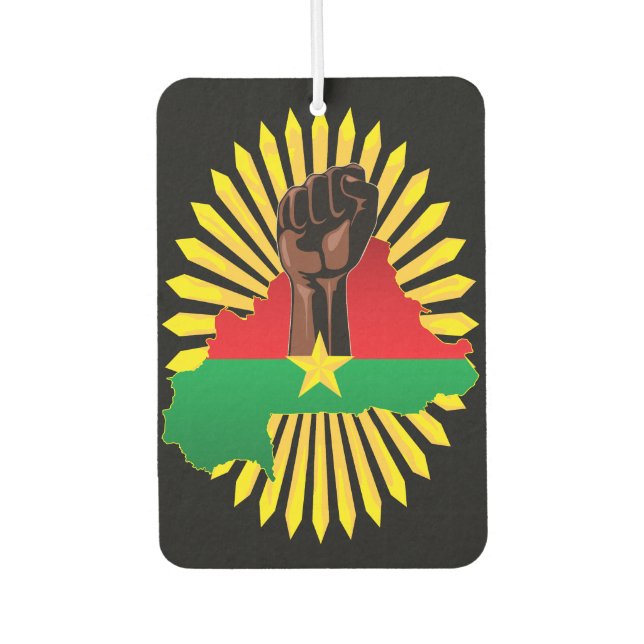 Burkina Faso Karte, Flagge und Revolution Fest Autolufterfrischer (Vorderseite)