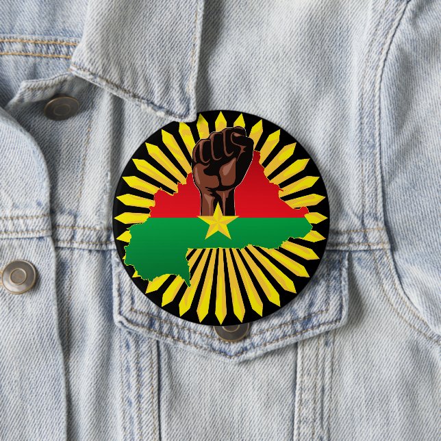 Burkina Faso Karte, Flagge und Revolution Fest Button (Beispiel)