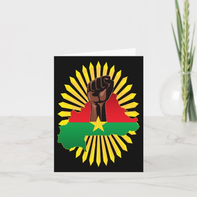 Burkina Faso Karte, Flagge und Revolution Fest Einladung (Vorderseite)