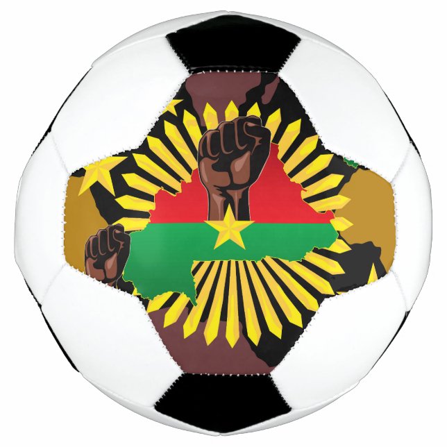Burkina Faso Karte, Flagge und Revolution Fest Fußball (Vorderseite)