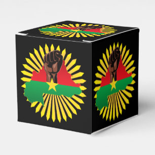 Burkina Faso Karte, Flagge und Revolution Fest Geschenkschachtel