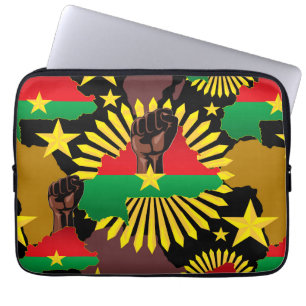 Burkina Faso Karte, Flagge und Revolution Fest Laptopschutzhülle