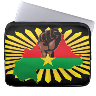 Burkina Faso Karte, Flagge und Revolution Fest Laptopschutzhülle