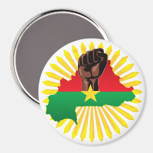 Burkina Faso Karte, Flagge und Revolution Fest Magnet