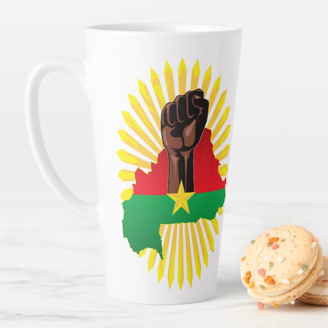 Burkina Faso Karte, Flagge und Revolution Fest Milchtasse (Beispiel)