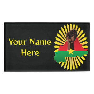 Burkina Faso Karte, Flagge und Revolution Fest Namenschild