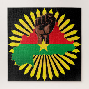 Burkina Faso Karte, Flagge und Revolution Fest Puzzle